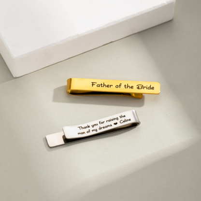Double-sided Customized Words Engraved Tie Clip