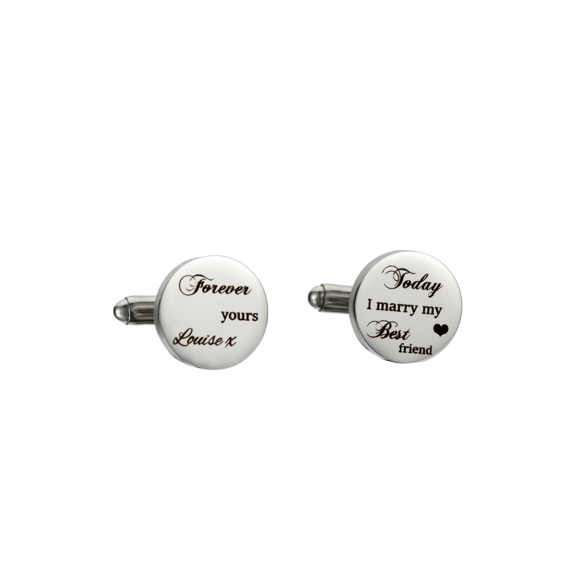 Round Custom Message Cufflinks for the Important People