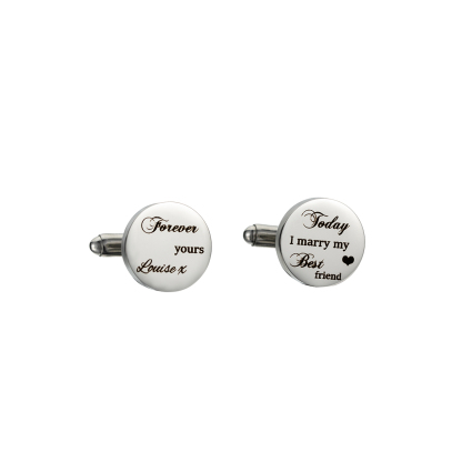 Round Custom Message Cufflinks for the Important People