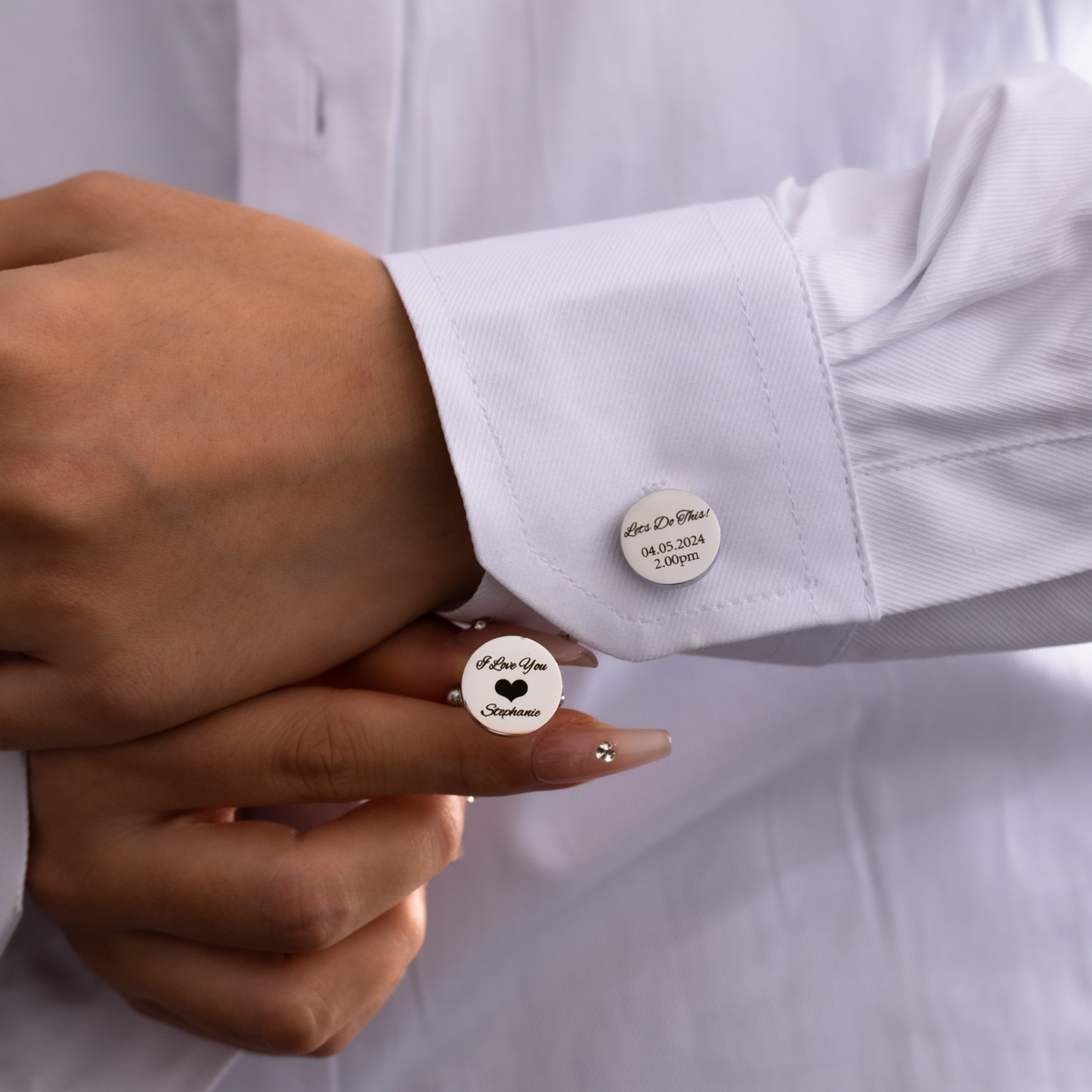 Round Custom Message Cufflinks for the Important People