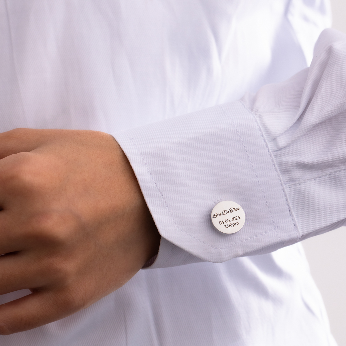 Round Custom Message Cufflinks for the Important People
