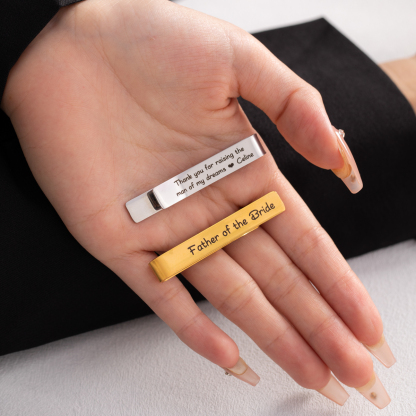 Double-sided Customized Words Engraved Tie Clip