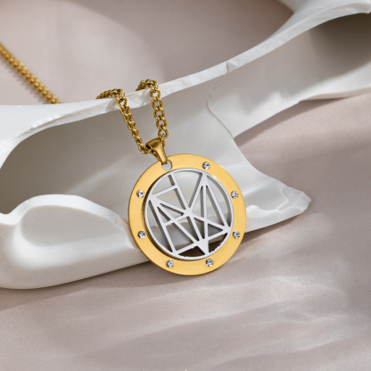 Personalized Name Logo Necklace With Rhinestone