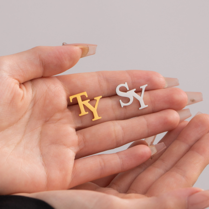 Double Initial Personalised Brooch