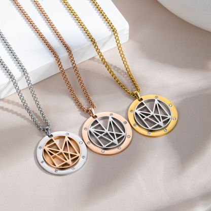 Personalized Name Logo Necklace With Rhinestone