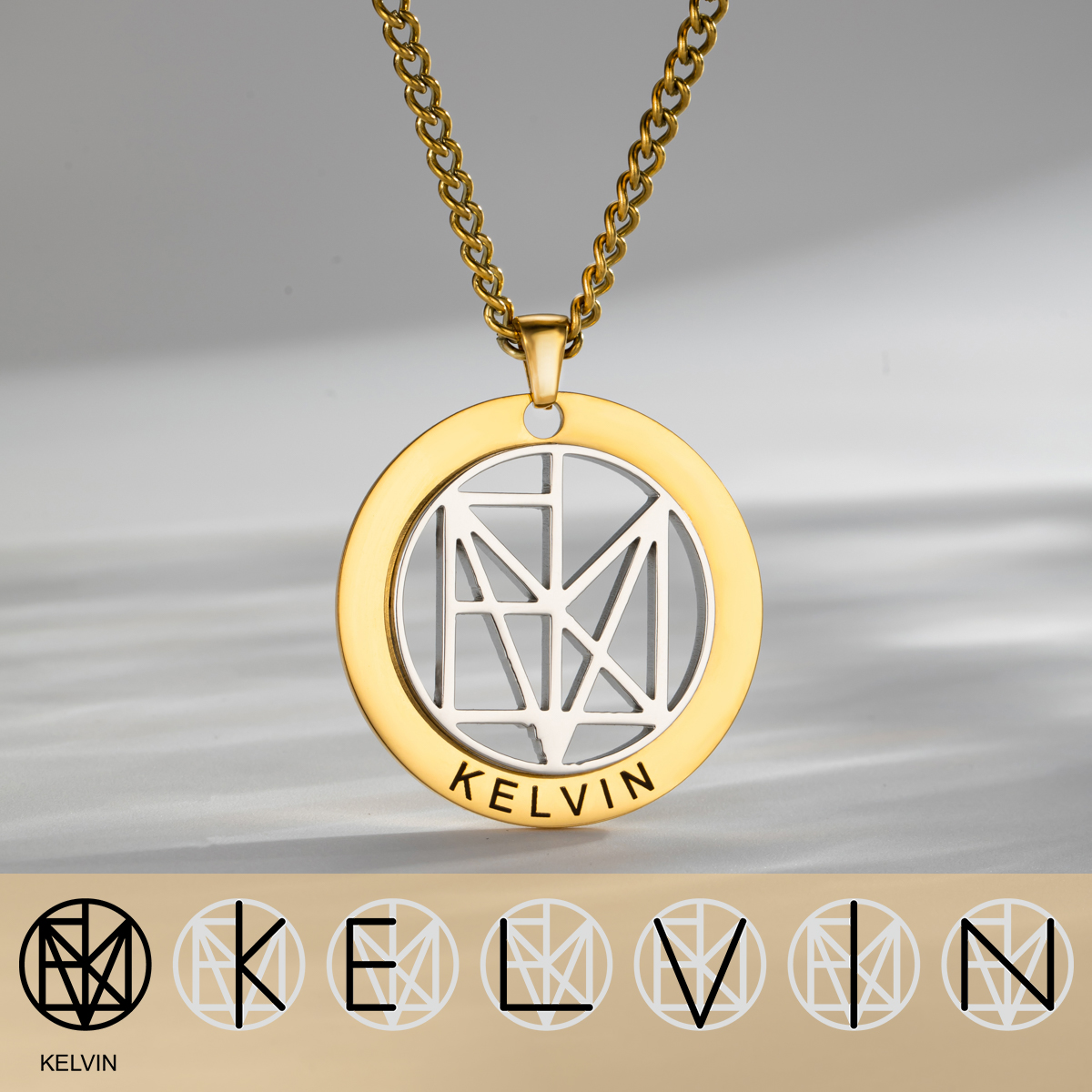 Personalized Engraved Name Logo Necklace