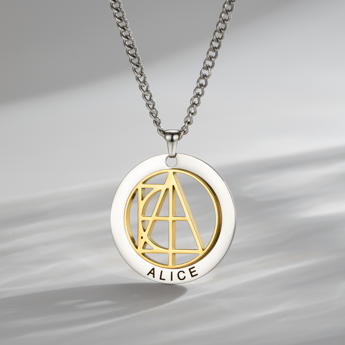 Personalized Engraved Name Logo Necklace
