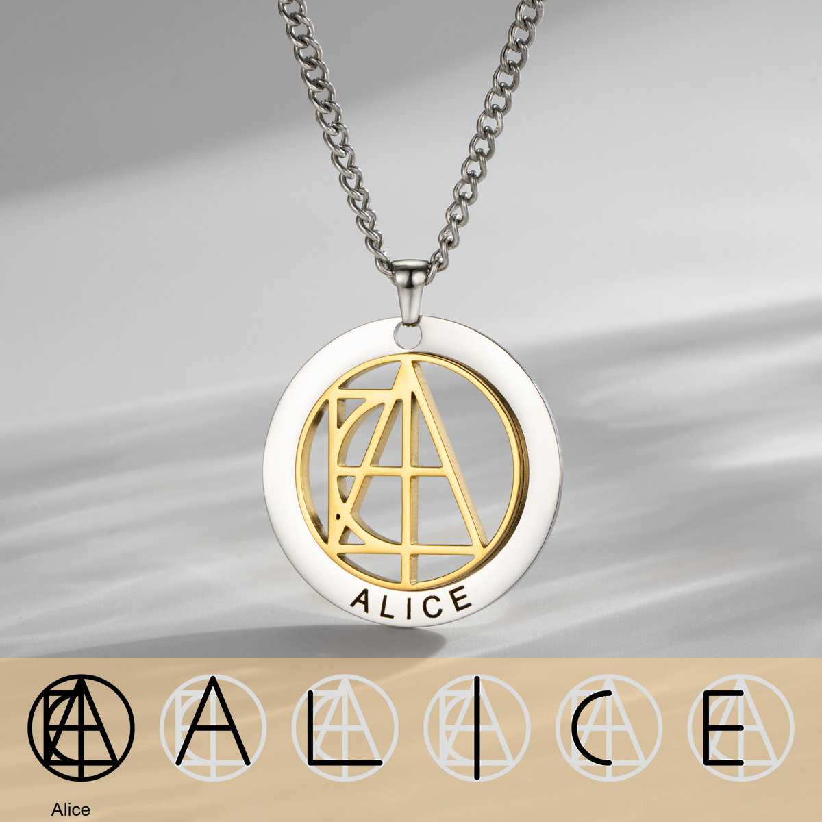Personalized Engraved Name Logo Necklace