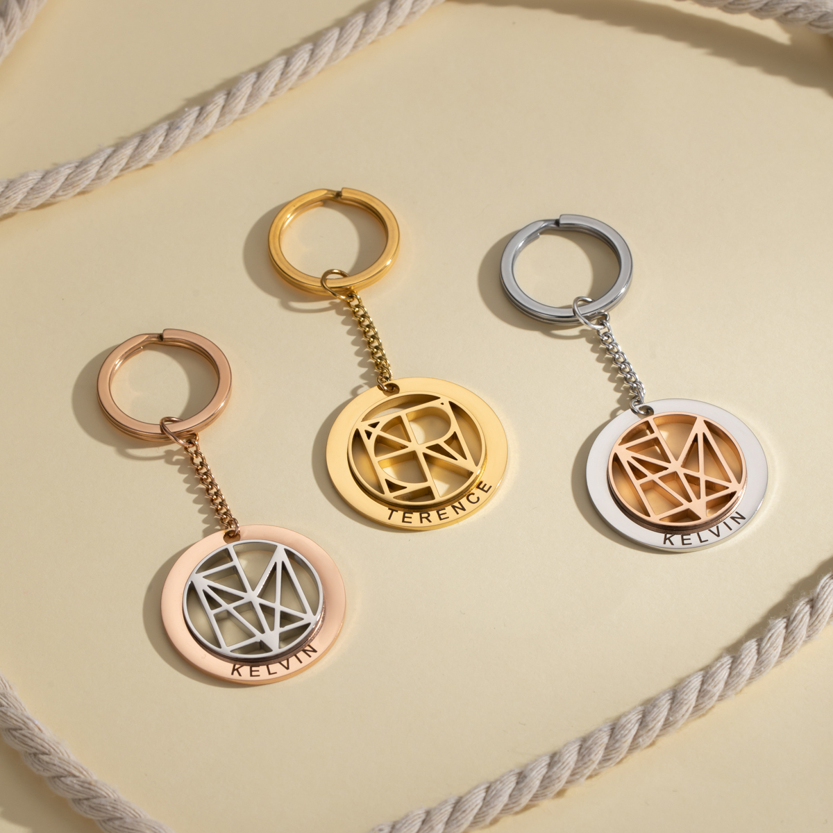 Personalized Engraved Name Logo Keychain