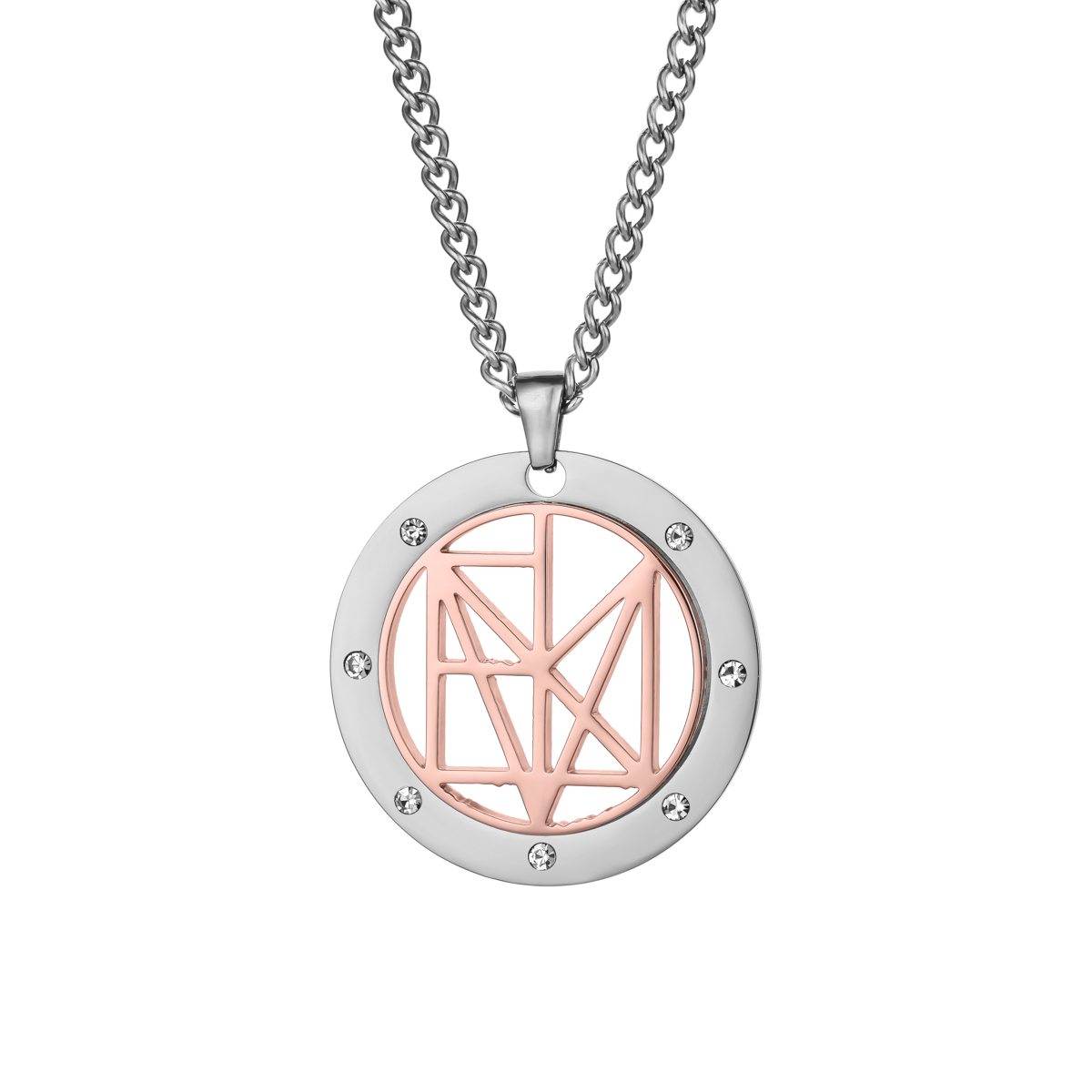 Personalized Name Logo Necklace With Rhinestone