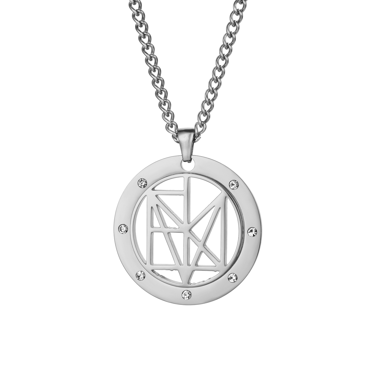 Personalized Name Logo Necklace With Rhinestone