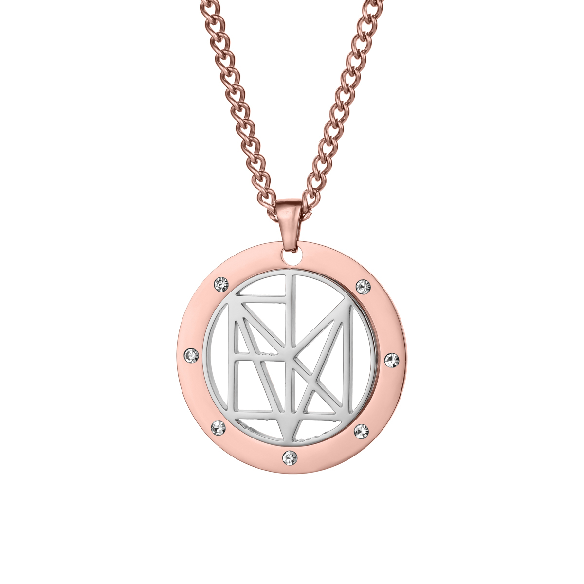 Personalized Name Logo Necklace With Rhinestone