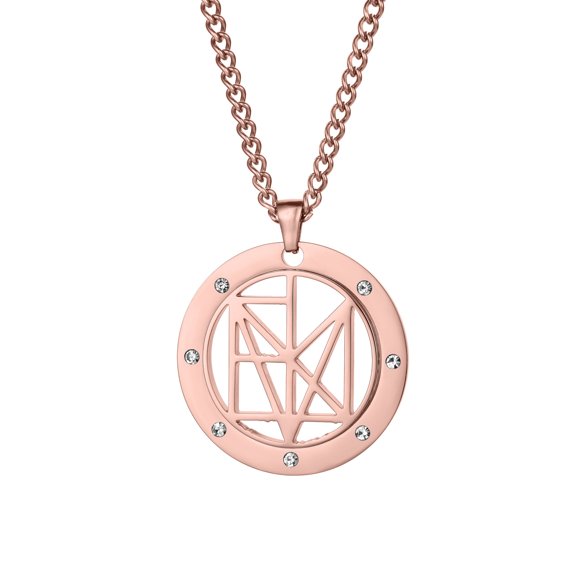 Personalized Name Logo Necklace With Rhinestone