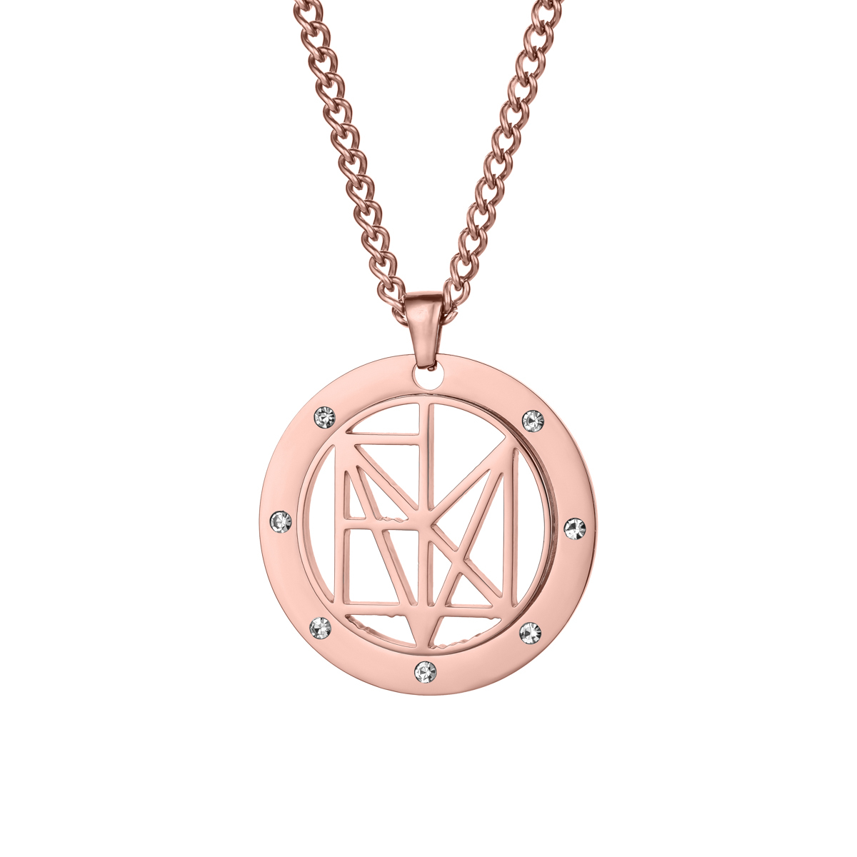 Personalized Name Logo Necklace With Rhinestone