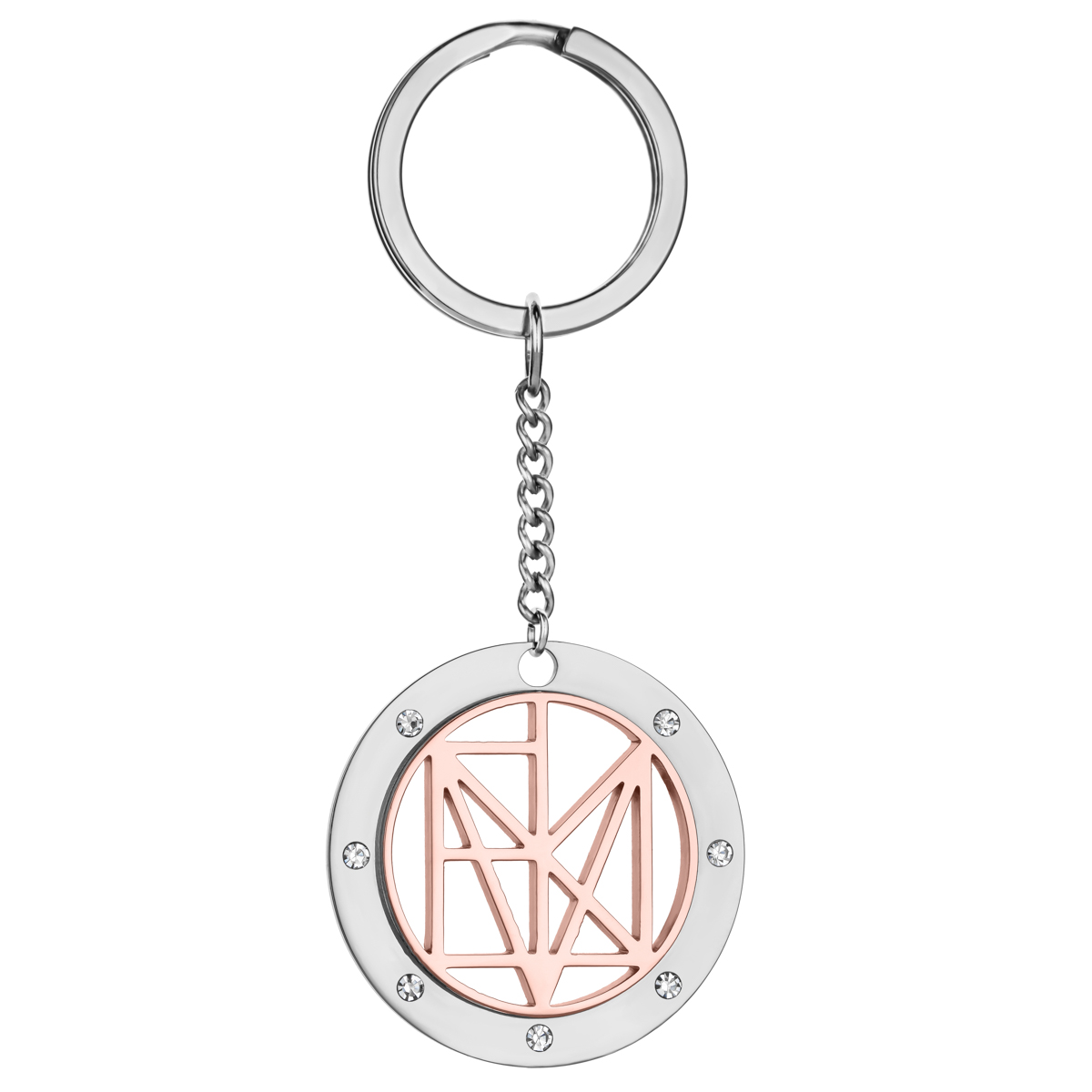 Personalized Name Logo Keychain With Rhinestone