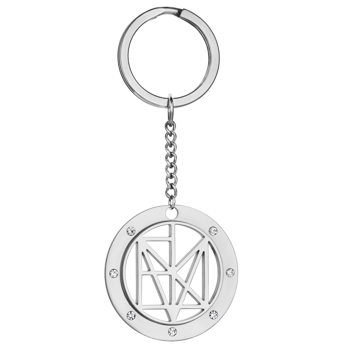 Personalized Name Logo Keychain With Rhinestone