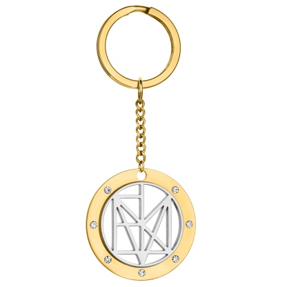 Personalized Name Logo Keychain With Rhinestone