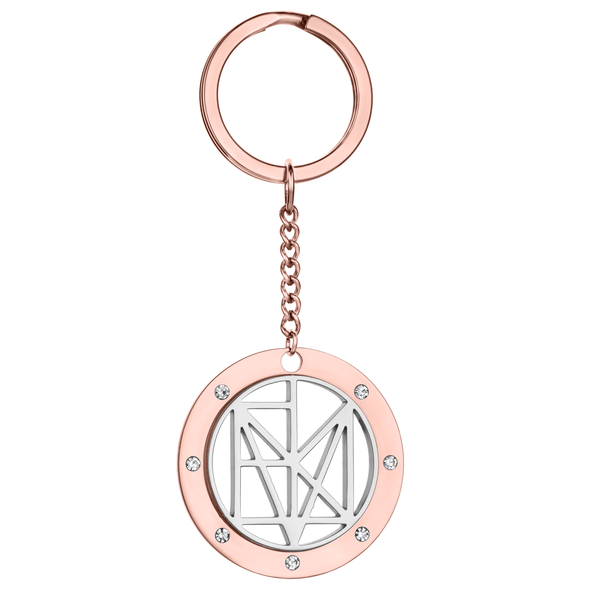 Personalized Name Logo Keychain With Rhinestone