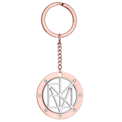 Personalized Name Logo Keychain With Rhinestone