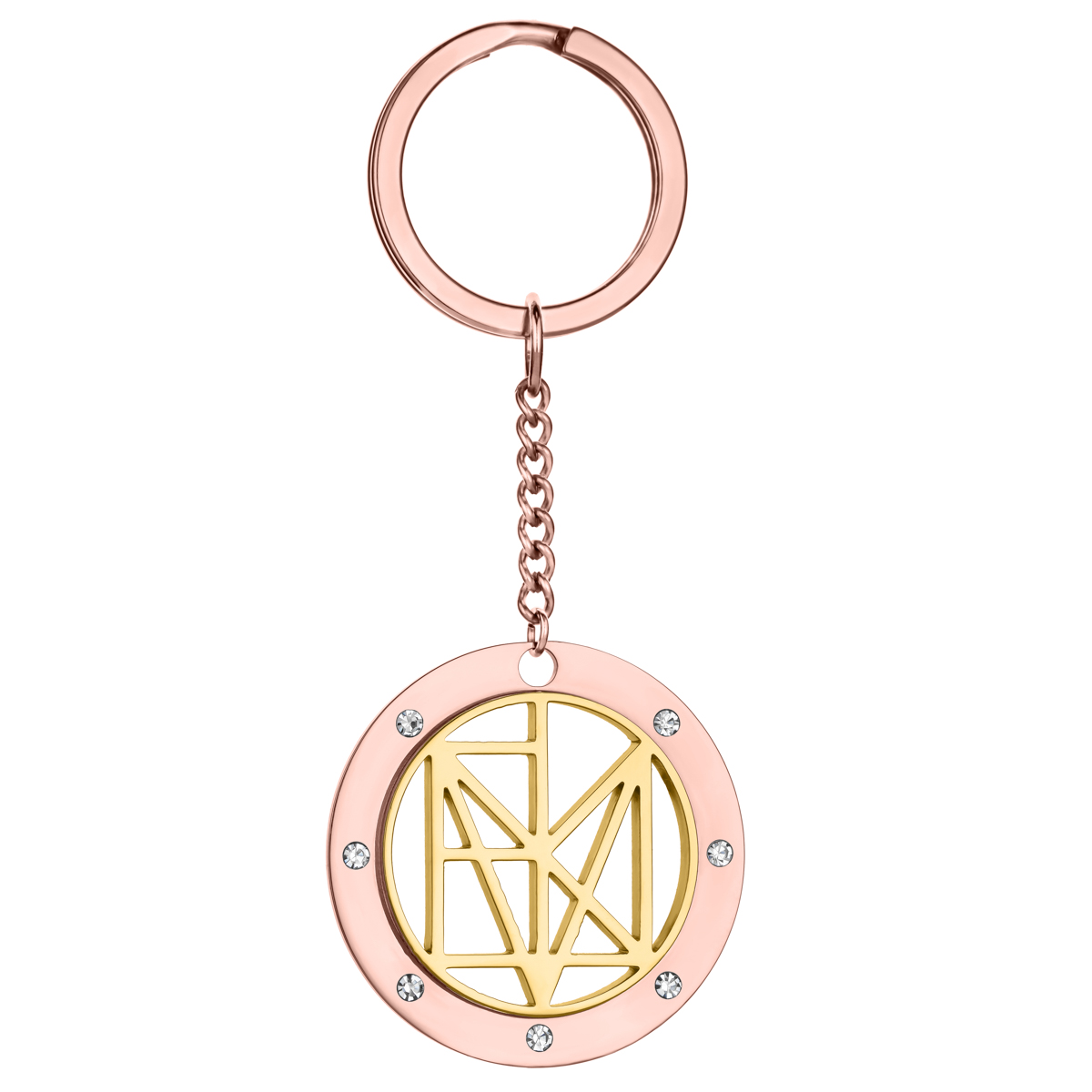 Personalized Name Logo Keychain With Rhinestone