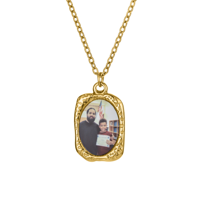 Personalized Photo Printed Retro Frame Pendant Necklace