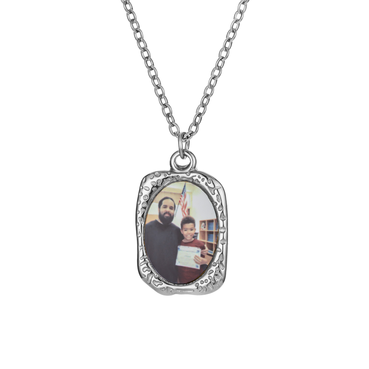 Personalized Photo Printed Retro Frame Pendant Necklace