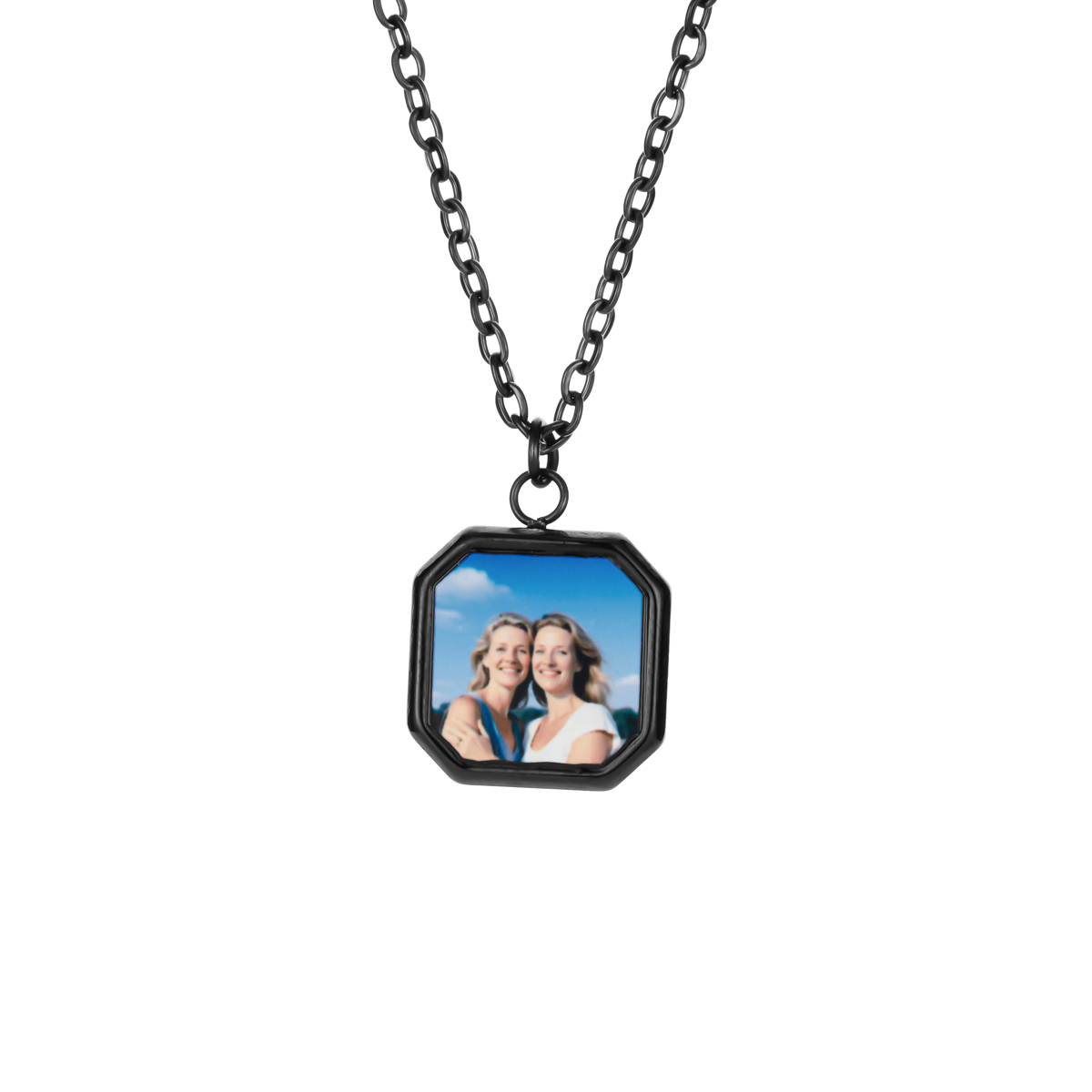 Personalized Photo Printed Square Pendant Necklace