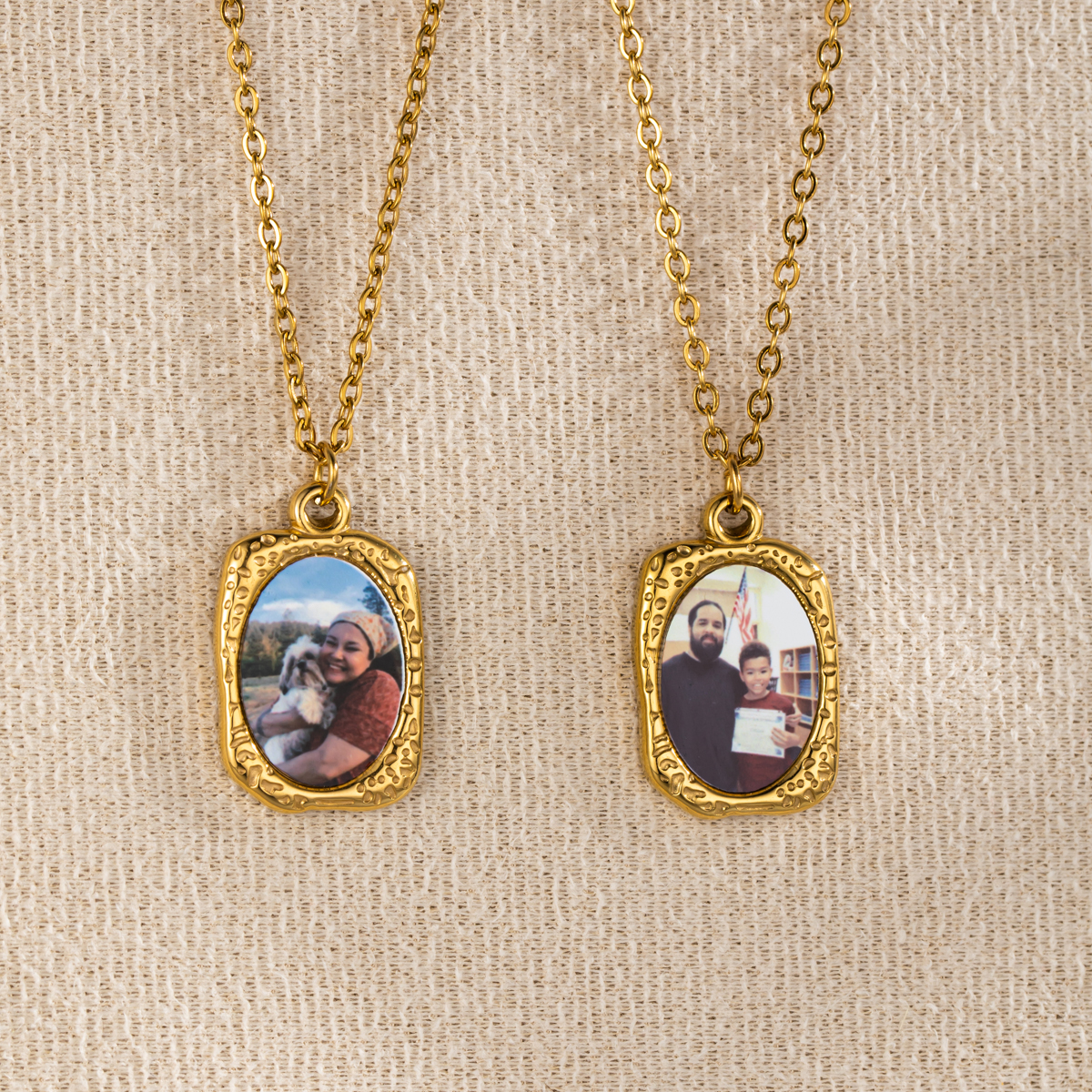 Personalized Photo Printed Retro Frame Pendant Necklace