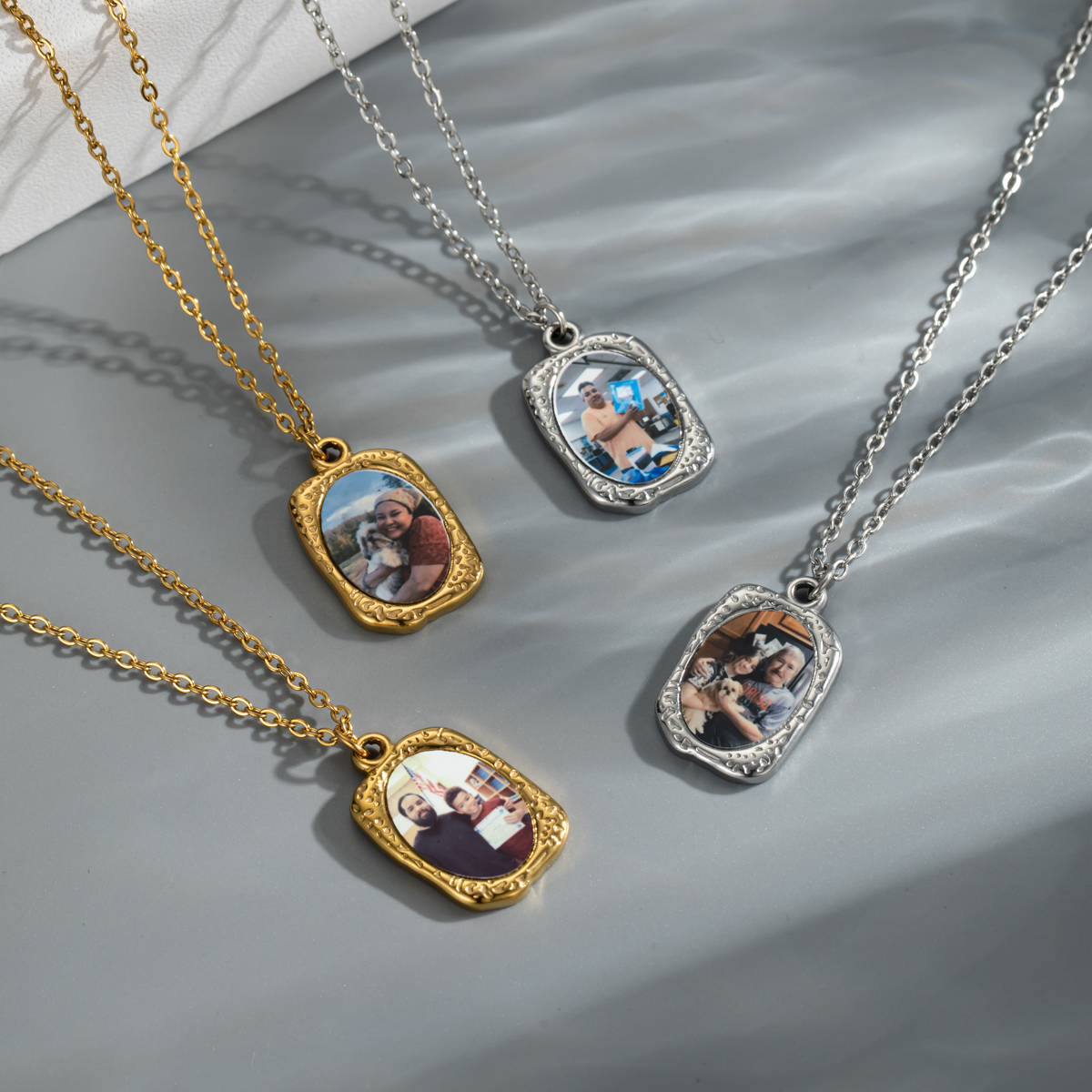 Personalized Photo Printed Retro Frame Pendant Necklace
