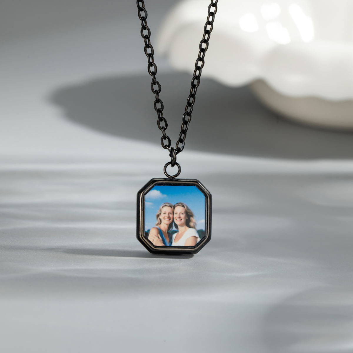 Personalized Photo Printed Square Pendant Necklace
