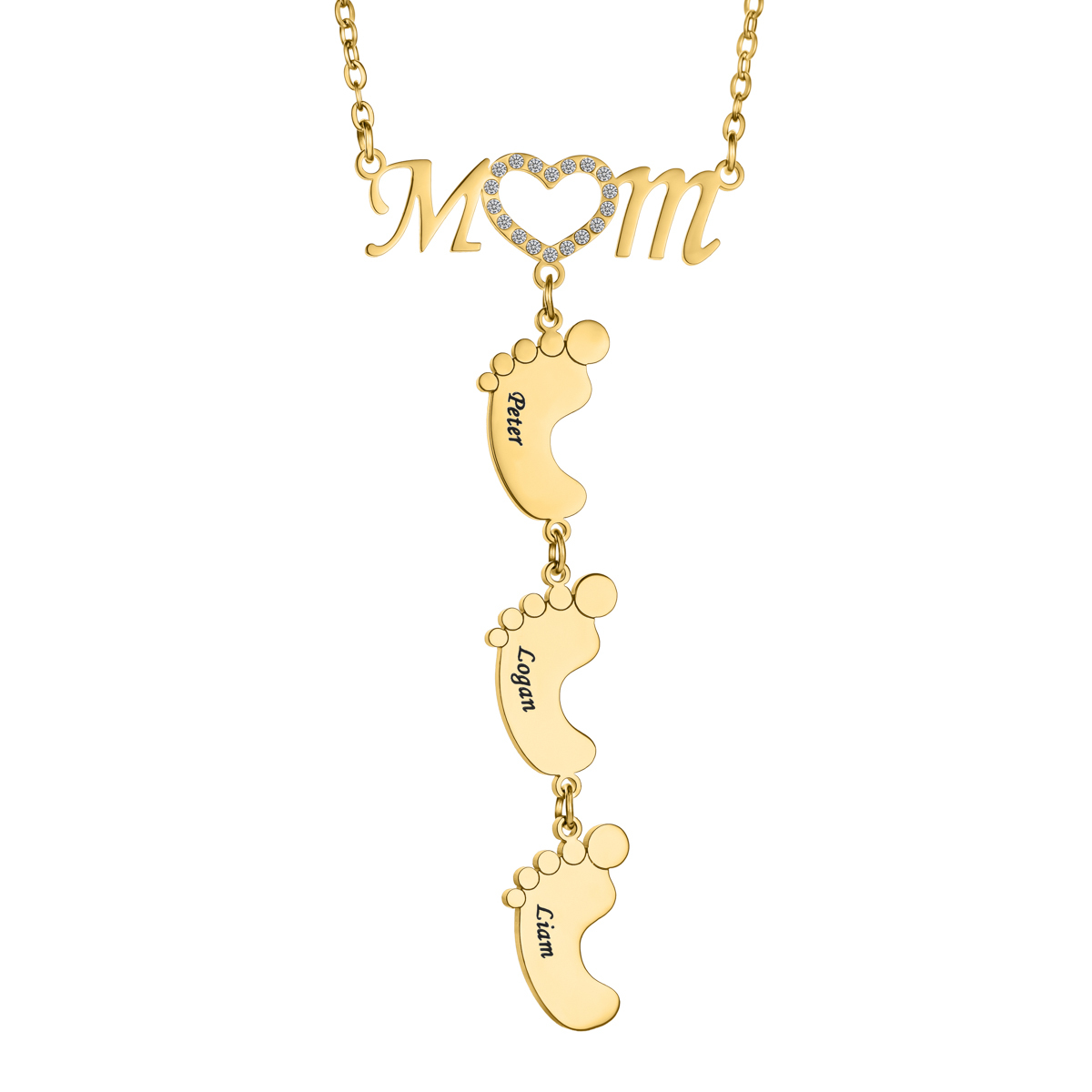 Custom Name Rhinestone Necklace For Mom And Baby