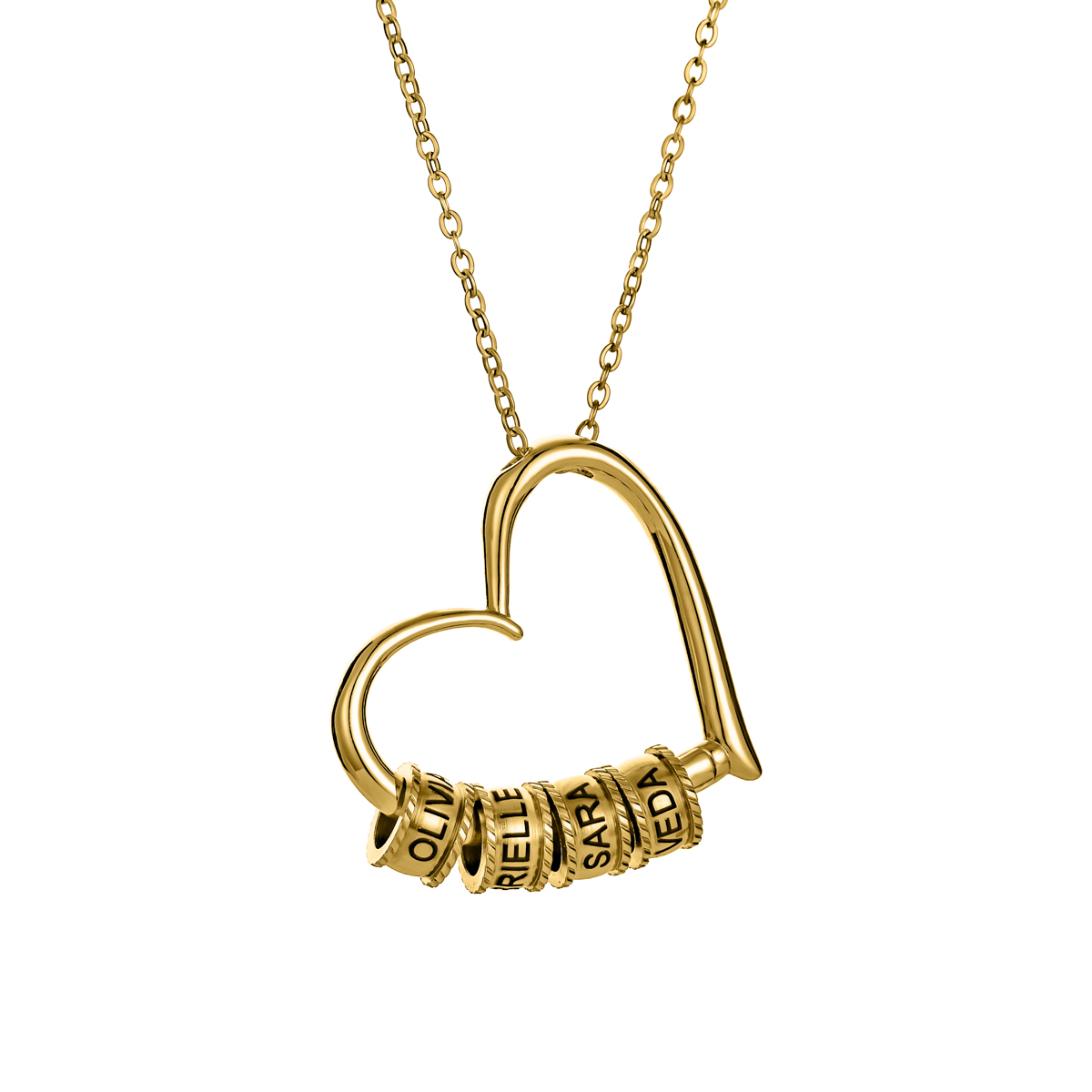 Custom Engraved Multi-name Heart Pendant Necklace