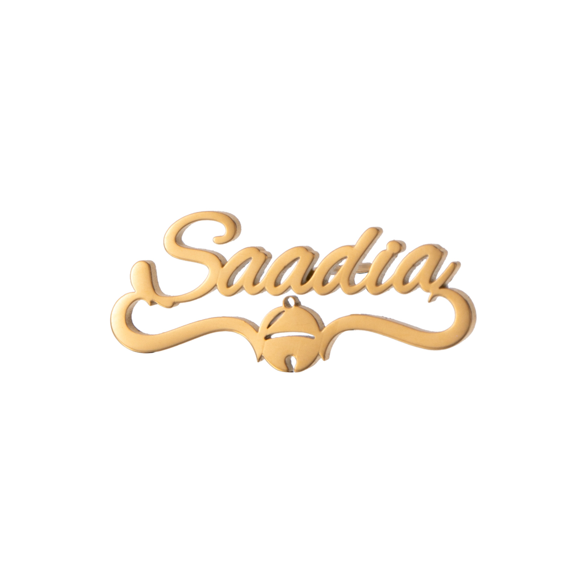 Custom Name Earrings with Christmas Bell Elements