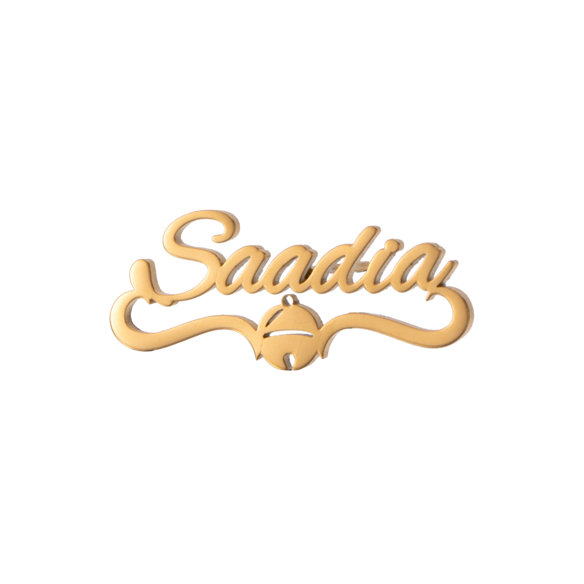 Custom Name Earrings with Christmas Bell Elements