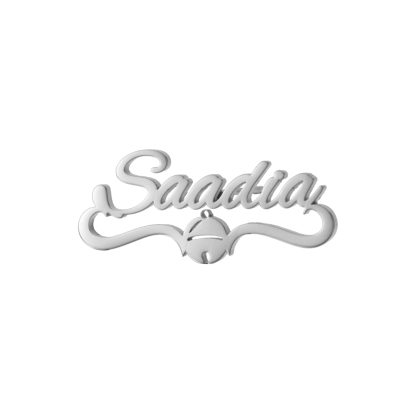 Custom Name Earrings with Christmas Bell Elements