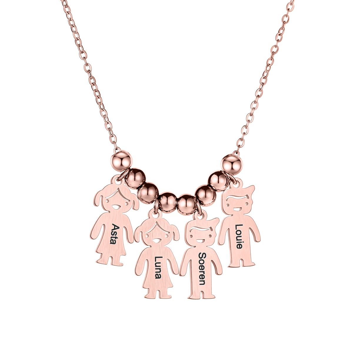 Custom Name Necklace with Family Role Figure Pendants