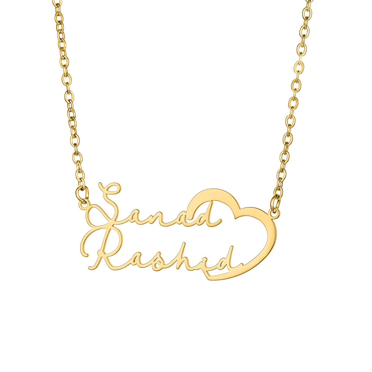 Custom Double Names Connected by Hearts