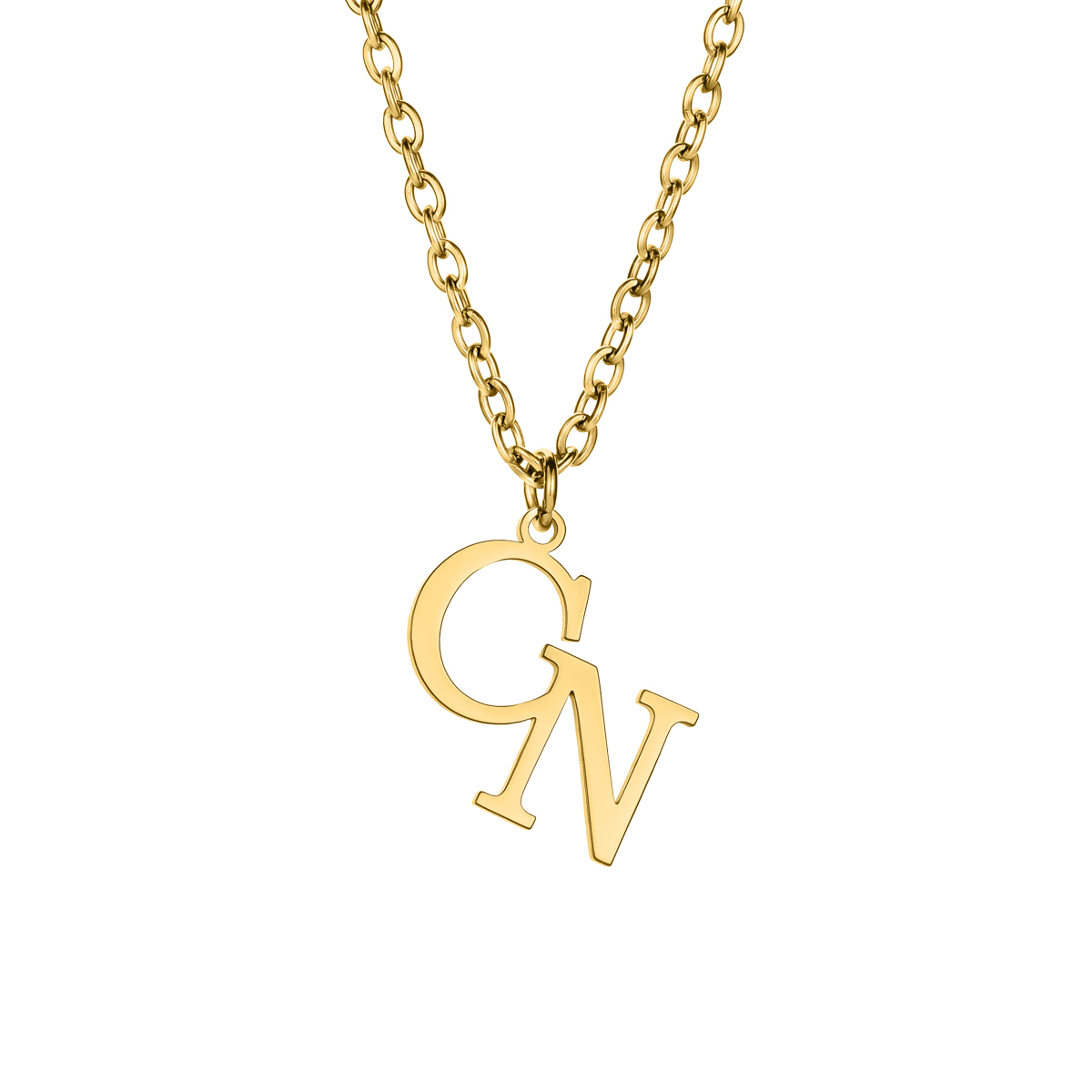 Custom Necklaces with Double Letter Misalignment Design