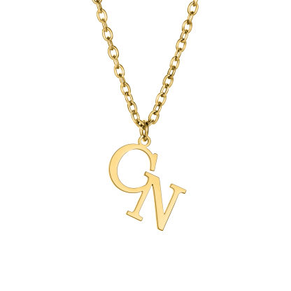 Custom Necklaces with Double Letter Misalignment Design