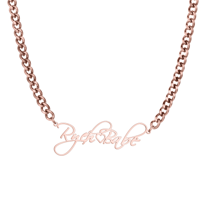 Custom Name Exaggerated Handwriting Style Necklace