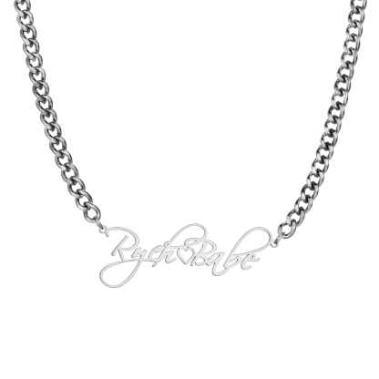 Custom Name Exaggerated Handwriting Style Necklace