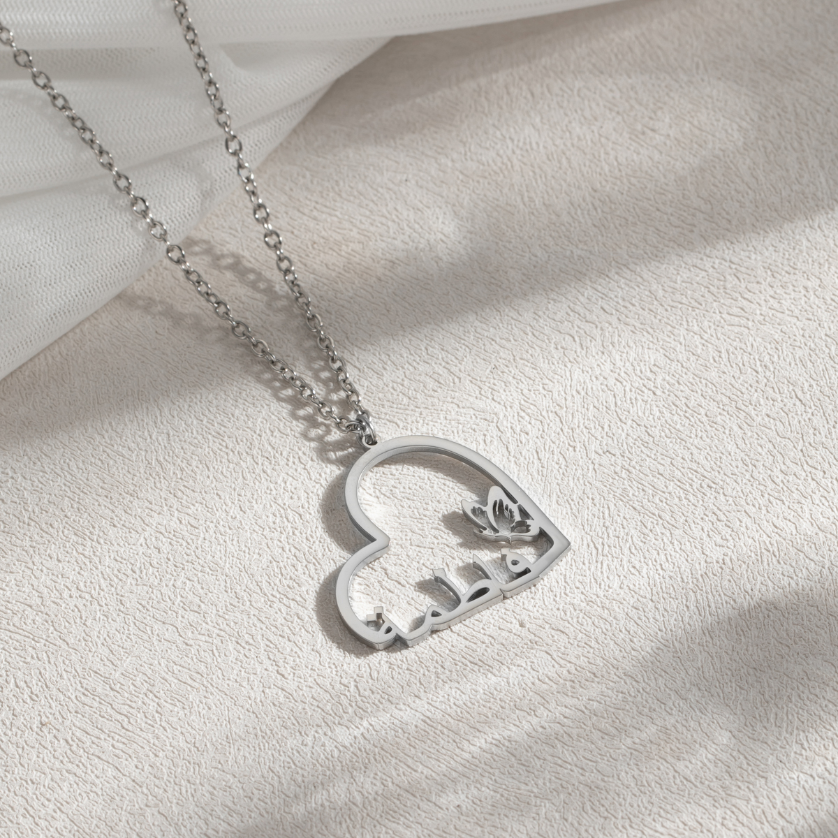 Custom Arabic Name Heart-Shape Necklace