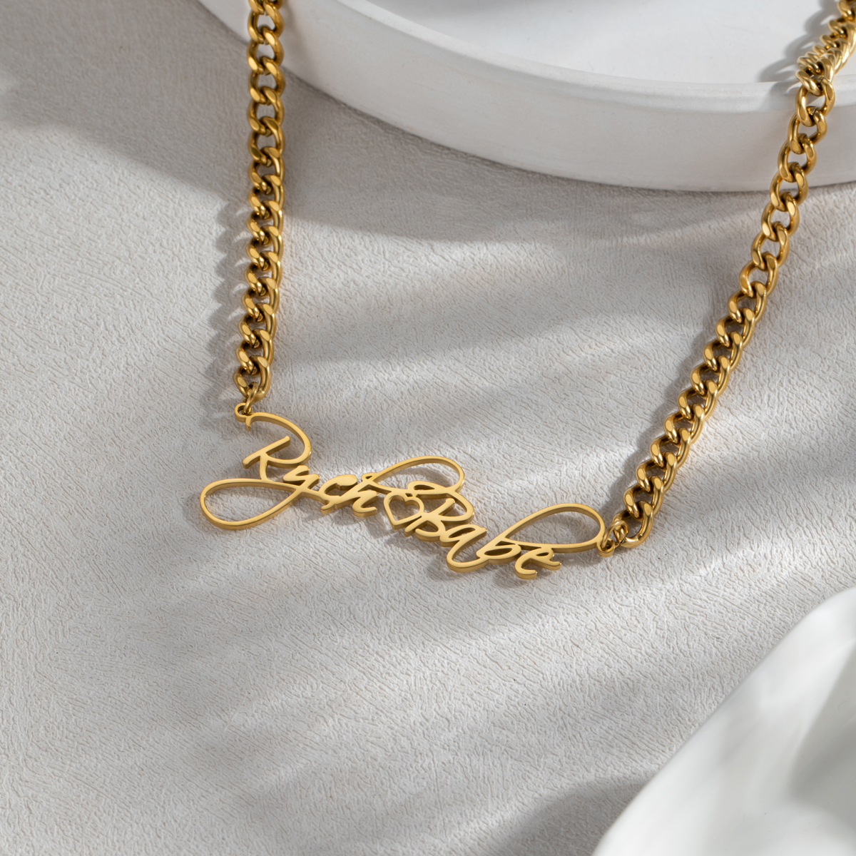 Custom Name Exaggerated Handwriting Style Necklace