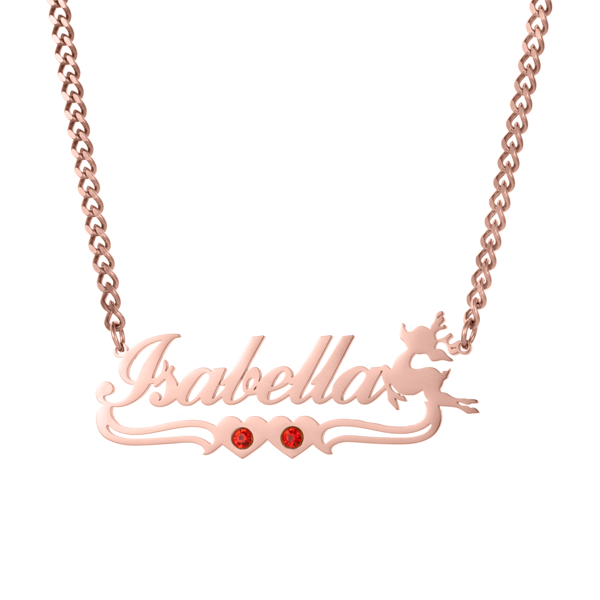 Custom Combination Name Birthstone Necklace and Bracelet with Christma