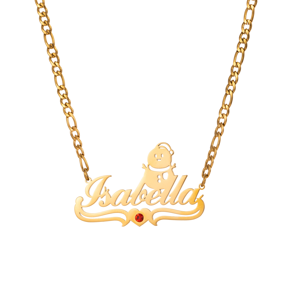 Custom Jewelry Set Name Birthstone Necklace and Earrings with Christma