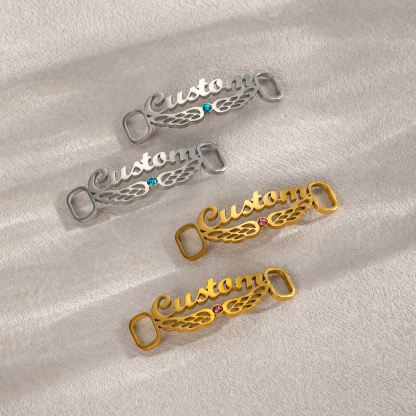 Personalized Birthstone Name Wings Shoe Buckles​