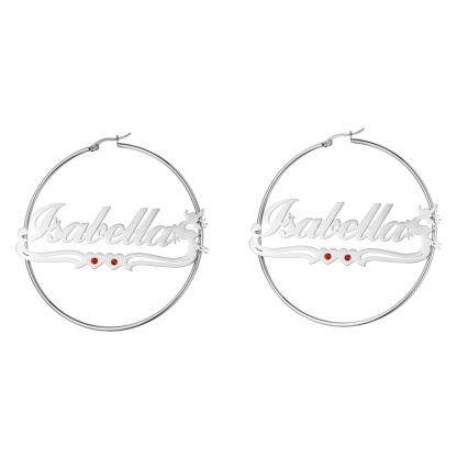 Custom Combination Name Birthstone Necklace and Bracelet with Christmas Reindeer