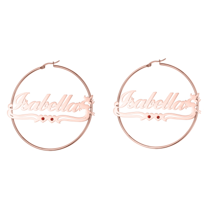 Custom Combination Name Birthstone Necklace and Bracelet with Christmas Reindeer