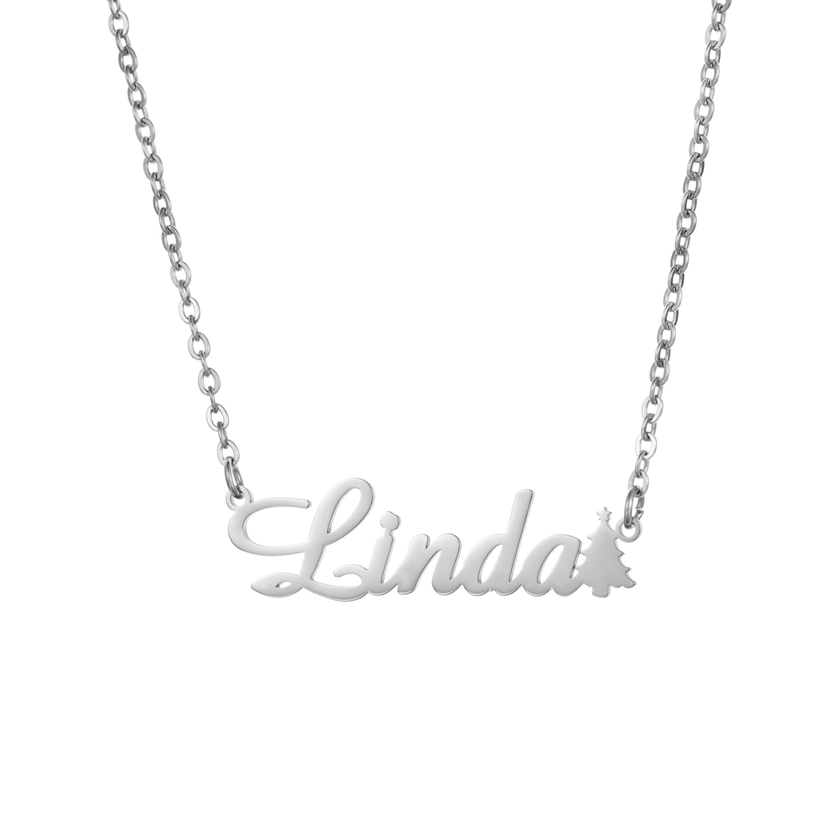 Custom Name Necklaces with Christmas Tree haped