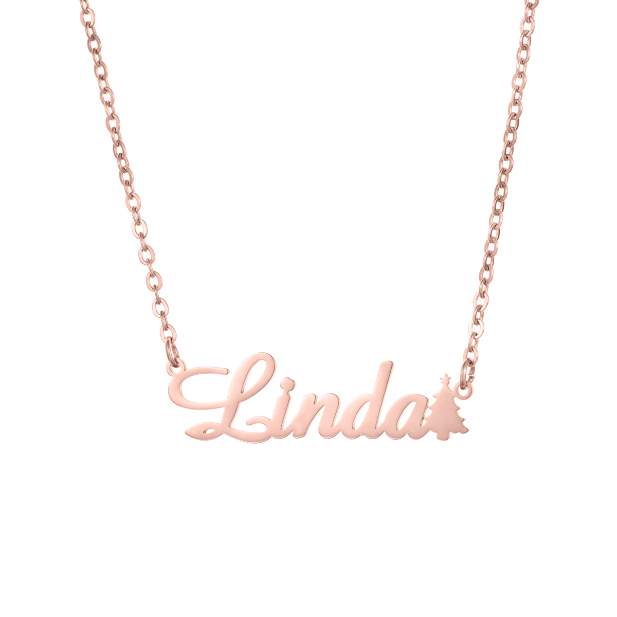 Custom Name Necklaces with Christmas Tree haped